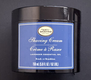 Image of 5 oz container of Art of Shaving lavender essential oil shaving cream